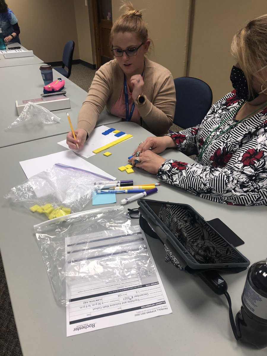 Equitable and Inclusive Math Teaching Practices cohort members showing their thinking multiple ways. <a href="/RPS535/">Rochester Public Schools</a> @jencoenen