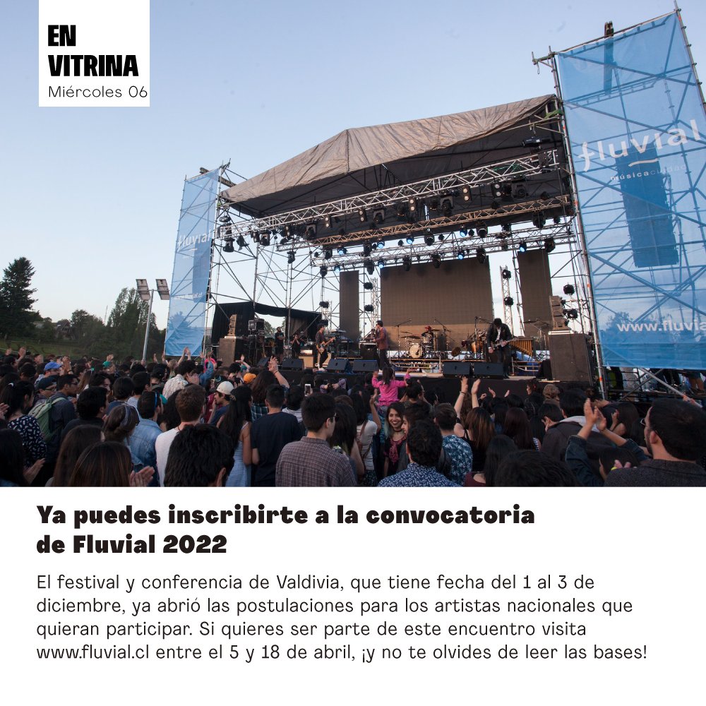 radiohorizonte's tweet photo. #EnVitrina Fluvial (@FluvialMusica) ya abrió su convocatoria para artistas nacionales 🎉. Si quieres participar en este festival, tienes hasta el próximo 18 de abril para postular 👀. Toda la info puedes encontrarla en https://t.co/2XQYjCKlBs https://t.co/5ez4rnlwHO