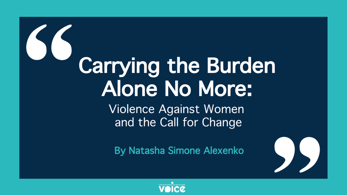 voicesamplified's tweet photo. VOICE’s US Program Advisor @NatashaSimone published her moving piece on isolation, trauma, hope and love. She reflects on a system that lauds power as a weapon and dismisses survivors of sexual violence. 
Read “Carrying the Burden Alone No More”: https://t.co/LLmCoWGsWv https://t.co/lh4F9K9sGe