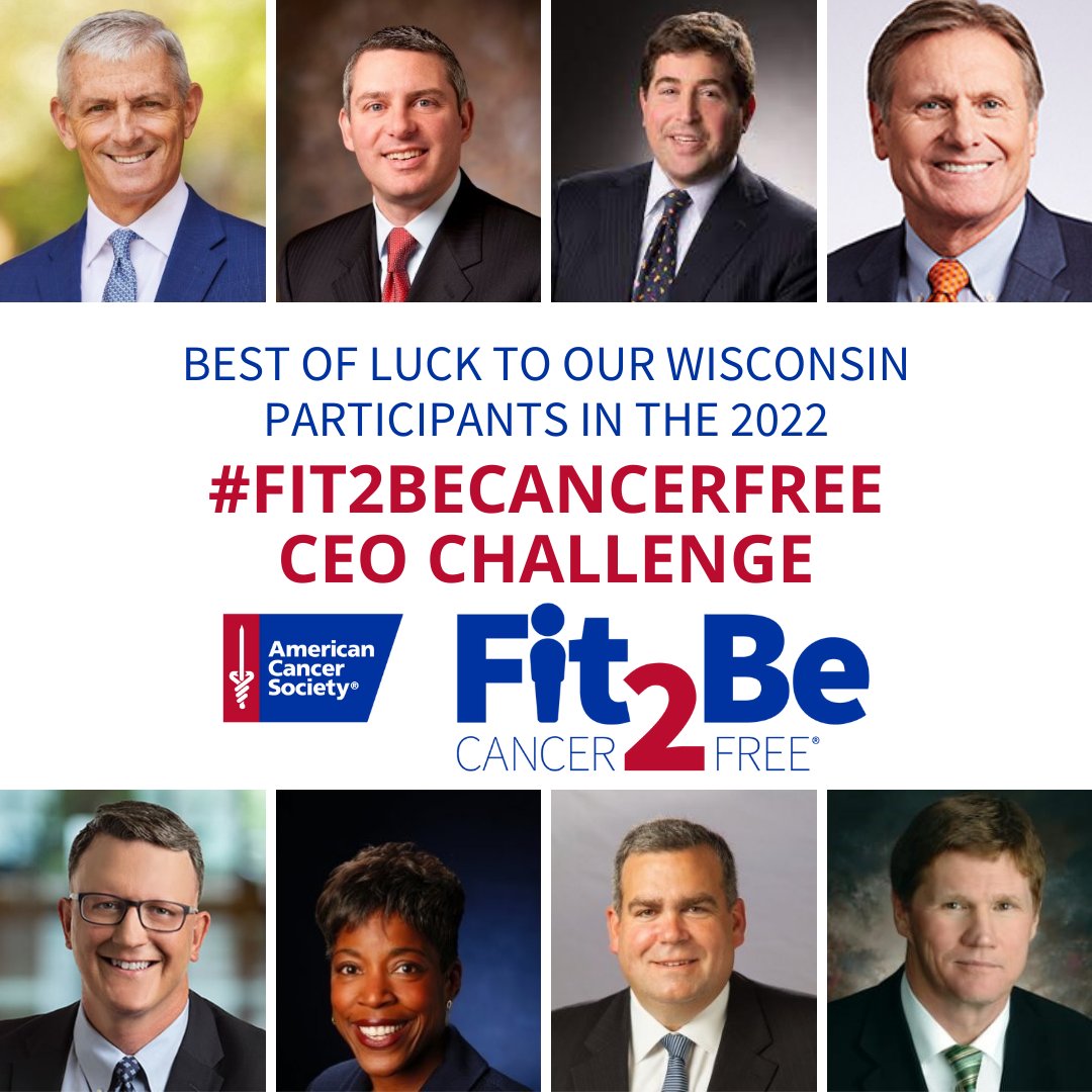#Fit2BeCancerFree starts at midnight! A huge thank you to our CEOs! If you're participating don't forget to tag us and use #Fit2BeCancerFree so we can see you out there! @WECEnergyGroup @AnthemInc @KPMG_US @pfeigin @Bucks @1stBusinessBank @packers @PresLovell @Brewers @MarquetteU