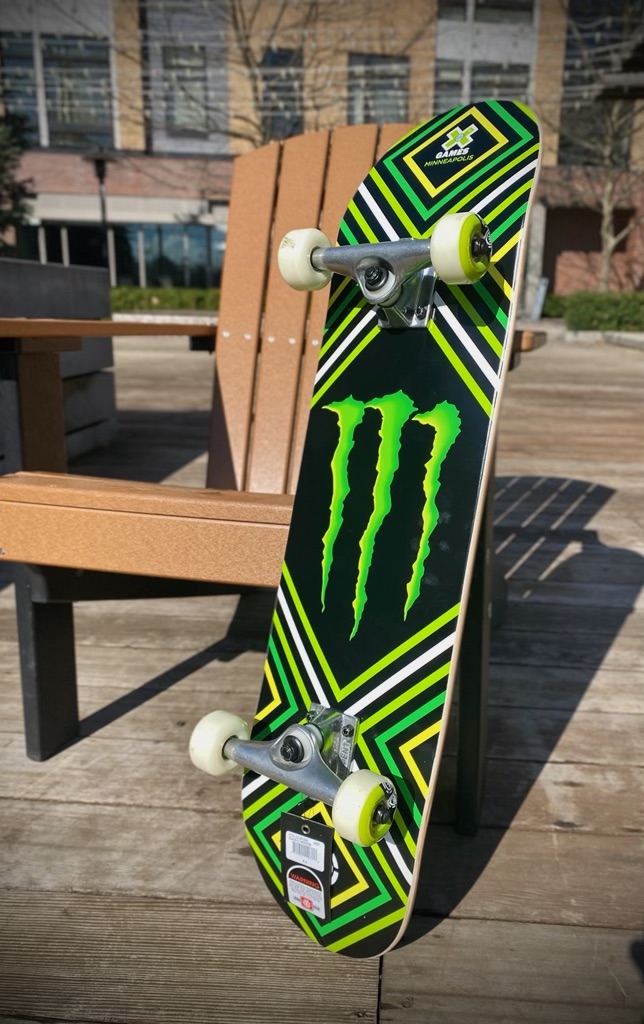 Tell us what you think of RIT Dining. Take this 5-7 minute survey by April 10 and you will be entered to win this skateboard (value of $100) or a $100 RIT Dining gift card. This survey is open to current RIT students, faculty, and staff. bddy.me/3JfZuYm