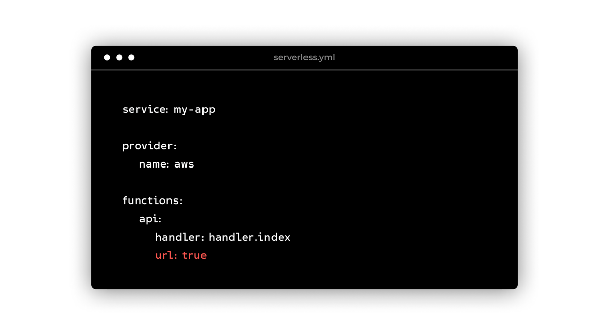 goserverless's tweet photo. AWS just announced Lambda Function URLs, a new feature to create HTTP endpoints easily and at no extra cost!

Serverless Framework supports Function URLs on day one via one simple statement. Learn more in our blog post:

#ServerlessFramework #AWS #Lambda
https://t.co/P9vgFqkqGR https://t.co/hDfiVi5A6a
