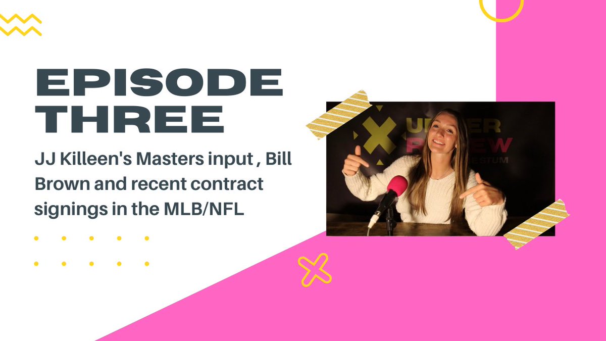 UnderReviewWHay's tweet photo. THIRD EPISODE- OUT NOW! 

@jjkilleentcu provides vital intel heading into the Masters, @BrownieTw and I talk the importance of Spring Training and MLB rule changes and I discuss the biggest contracts yet. 

WATCH HERE: https://t.co/TXq8R70dNe
LISTEN HERE: https://t.co/FS51OnqdYX https://t.co/ZGtMfZMoiZ