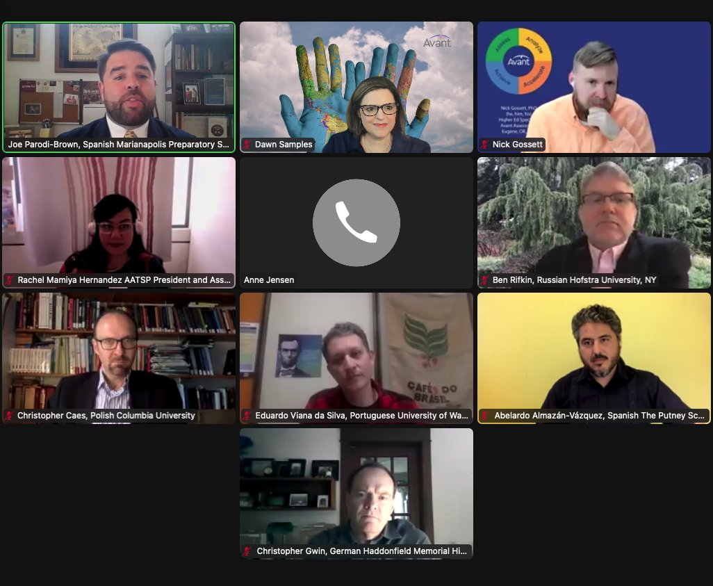 Fantastic Panel of Distinguished Guests for our joint webinar with AATSP<> Avant MORE learning tonight! Discussing strategies towards gender inclusiveness. #AMLwebinars <a href="/AvantAssessment/">Avant, The Language Proficiency Company</a> <a href="/AATSPglobal/">AATSP</a>