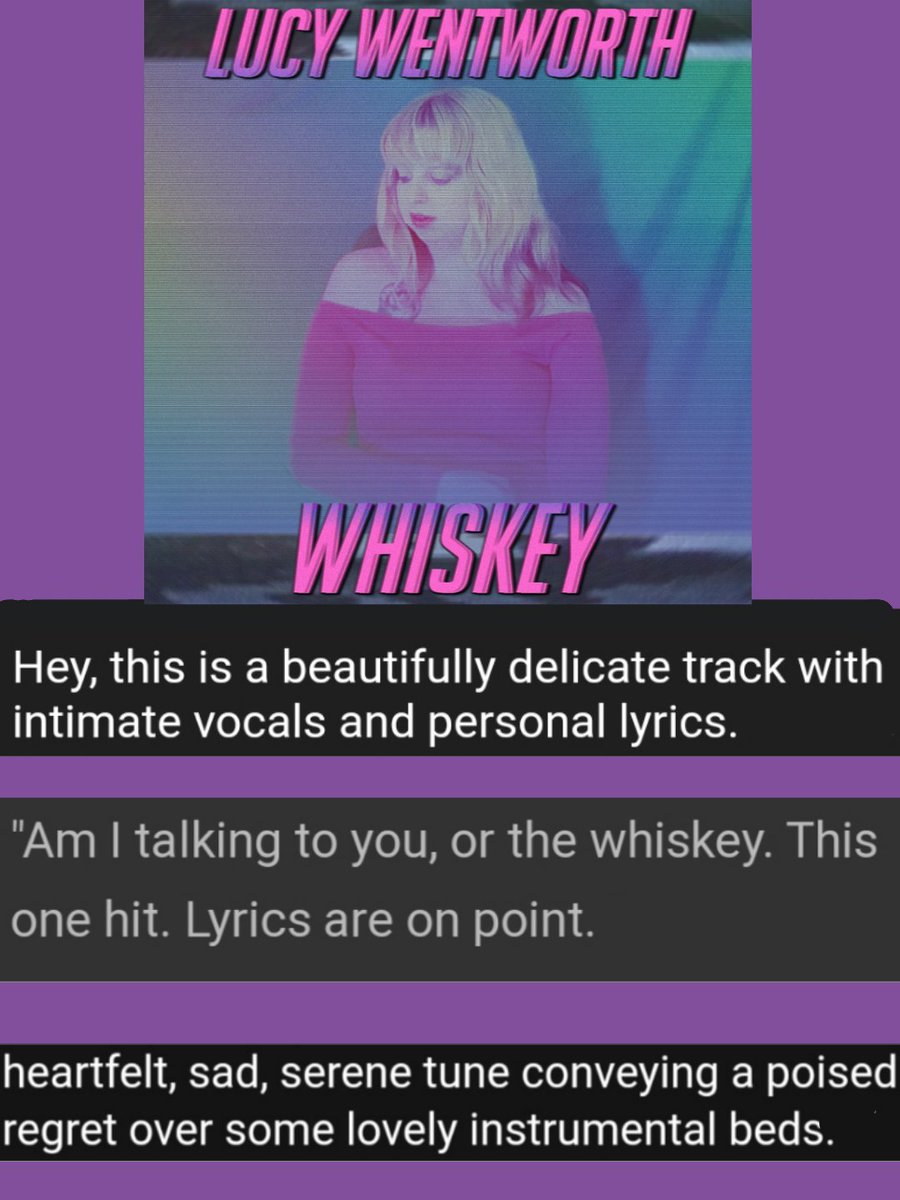 Whiskey has already been added to online and FM radio stations all over the world which is crazy! Here's some of the lovely feedback I've had on it 🥰