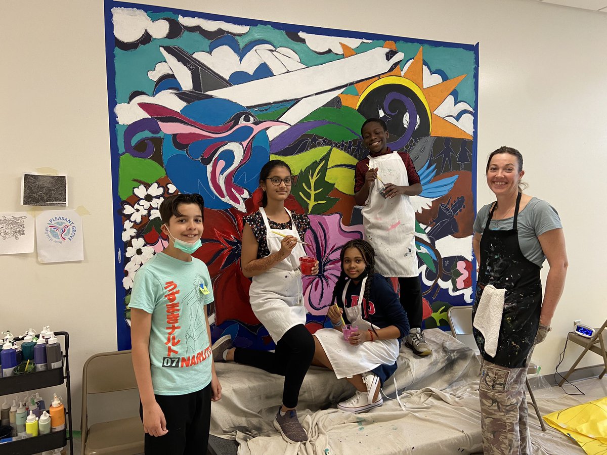 5th Graders have been bringing the mural sketch to vibrant and colorful life!  They have been fully engaged, creating art together with artist Andria Linn. <a href="/PGES_PTA/">Pleasant Grove PTA</a> <a href="/pgesflyers/">Pleasant Grove Elem</a> <a href="/gbartists/">Golden Belt Artists</a> <a href="/linn_andria/">9193088125</a>