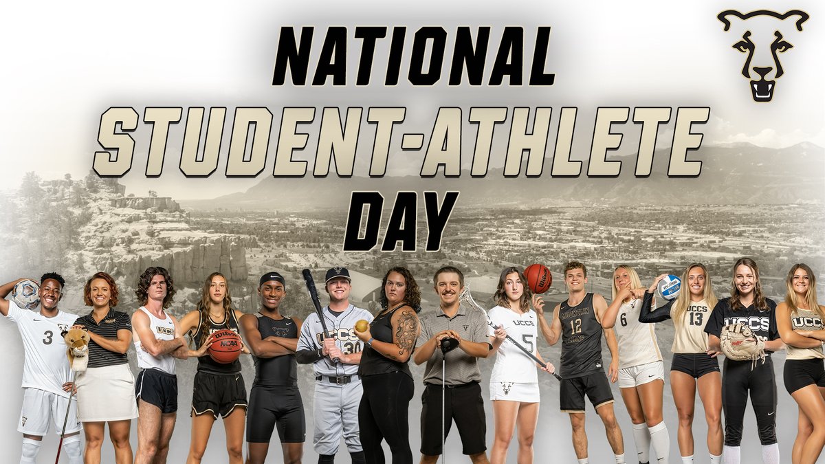 GoMountainLions's tweet photo. We'd like to celebrate more than 300 Mountain Lions across 16 sports who put in countless hours on the playing field, in the classroom and in our community🙌!

Thank you for your significant contributions to UCCS and representing the black and gold👏!! #NationalStudentAthleteDay https://t.co/qNleGGs2EC