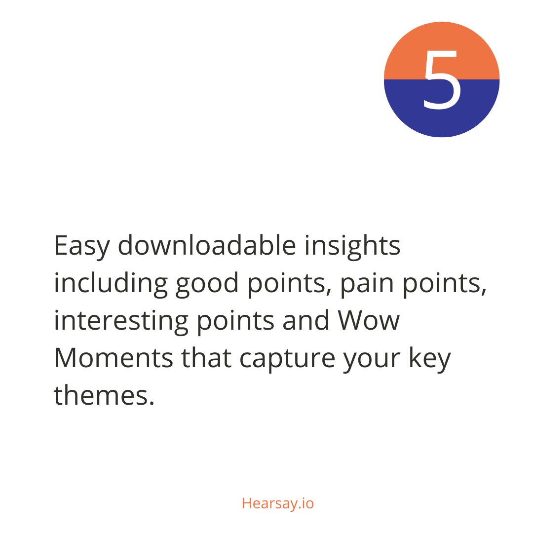 Hearsayplatform's tweet image. Feature 5 is ..  the ability to download your transcripts with all your marked up insights &amp;amp; notes and the ability to drop your Wow Moments into your google doc for further theme-ing. Register here hubs.ly/Q017vCbs0 👋👋 #restech #ux #interviewtech #qual #thickdata