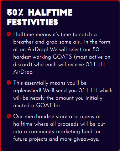 jimbeanLit's tweet photo. 🎉JUST IN: at 50% SALE of @GlobalGoatsNFT 🔥🔥

✅0.1 #ETH back to the TOP 50 active members in #Discord 

✅GlobalGoat merch store open

👉Join now: https://t.co/NLyJ8FL9fw
📢Mint: https://t.co/7UdjHJZREi

#NFT #NFTCommunity #NFTdrop #NFTProject  #GlobalGoat #merch #NFTProject https://t.co/JpkCEhMCax