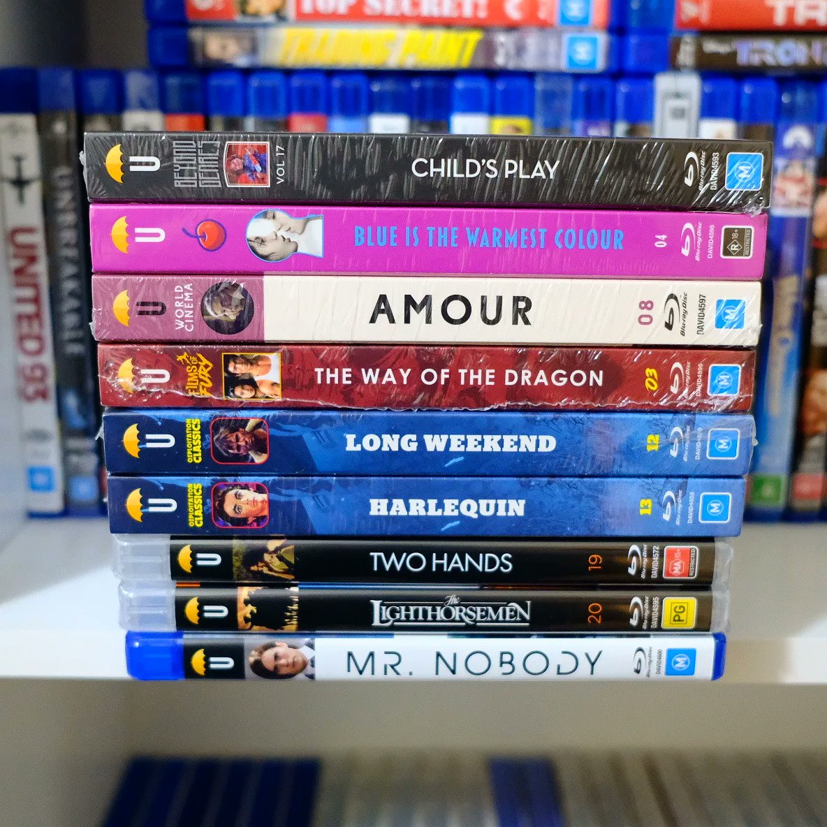 DylserX's tweet photo. This week's new releases from @UmbrellaEnt ! 

Great line-up this month, looking forward to viewing these and as always thanks to Umbrella for sending these over! 

#bluray #collection #film #FilmTwitter #FilmsofFury #BeyondGenres #WorldCinema #OzploitationClassics https://t.co/CTRrobETSg