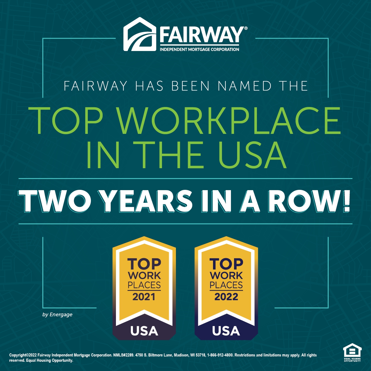 Congratulations, #FairwayNation! We have been named the #1 Top Workplace in the USA two years in a row! Thank you all for making Fairway everything that it is. Our achievements are made together! LasVegasHomeFinance.com