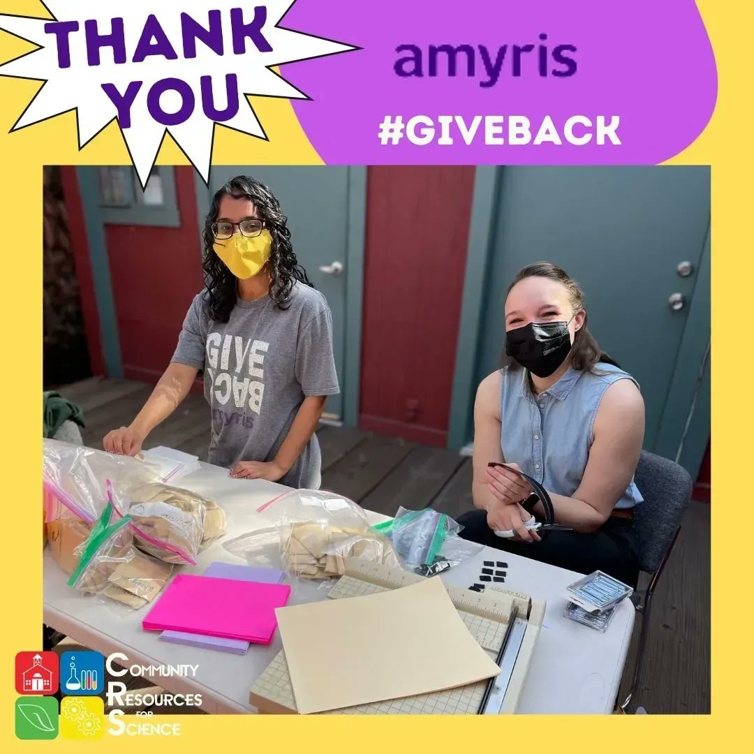 crscience's tweet photo. Thank you @Amyris for volunteering with us this Wednesday morning to put together kits with wind dispersal spinners, Velcro to mimic animal seed dispersal, and seeds to germinate. ๐ฑ #giveback #volunteering #plantscience #earlySTEMed https://t.co/UkULOL7Do3