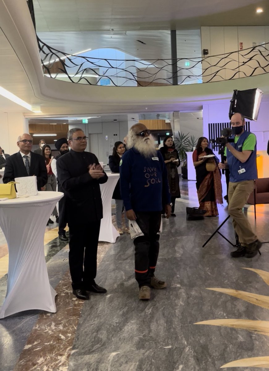 Incredible moment with <a href="/SadhguruJV/">Sadhguru</a> during the Geneva stop of his epic motorbike ride across 27 countries to raise awareness about rapid #soil degradation &amp; growing #desertification. The urgency with which this critical issue needs to be tackled cannot be emphasized enough.
