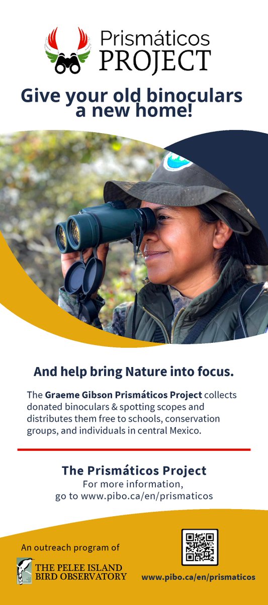 PeleeIslandBird's tweet photo. Do you have an old pair of binoculars or spotting scopes just laying around? Donate them to PIBO and we will get them to conservation groups, schools and individuals in Central Mexico. Visit the link for more information. 🦜🦜
https://t.co/eJjc3EKGxz
#prismaticosproject https://t.co/IU4bPhUP2B
