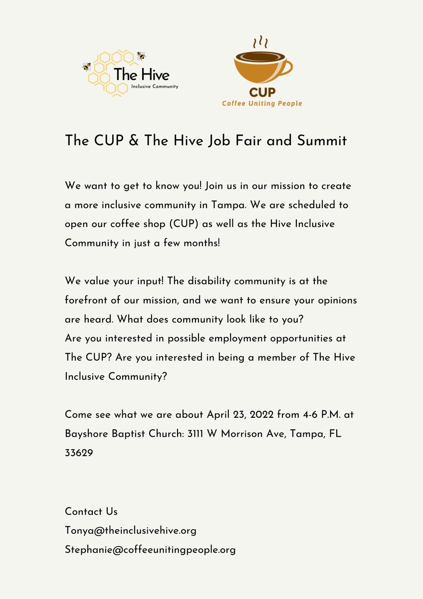 CUPTampa's tweet photo. April 23 from 4-6. Hope to see you there! https://t.co/tbDtj6YdGi