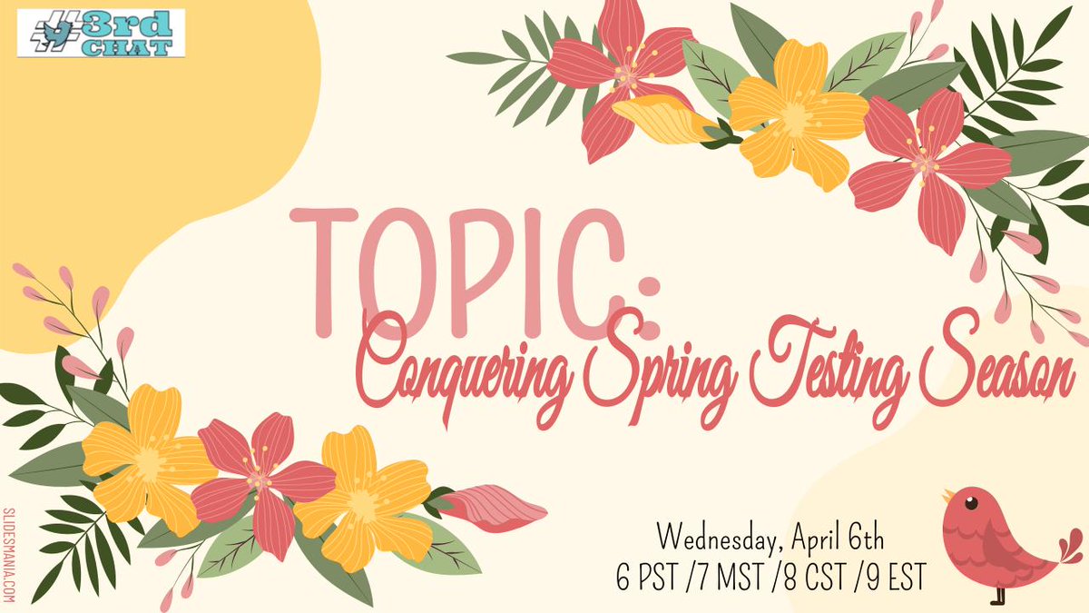 crazyteachergo's tweet photo. Hey #3rdchat!  

✍🏼Don't forget to join @MrsBarnett_Tchr and I tonight as we chat about Conquering Spring Testing Season!

🌺All are welcome! Bring a friend!🌸

#instructionalcoaching #npsdchat #mathknights #elarecess #igKnight #4thchat #5thchat #6thchat #teachertwitter https://t.co/bfi3xjZRkd