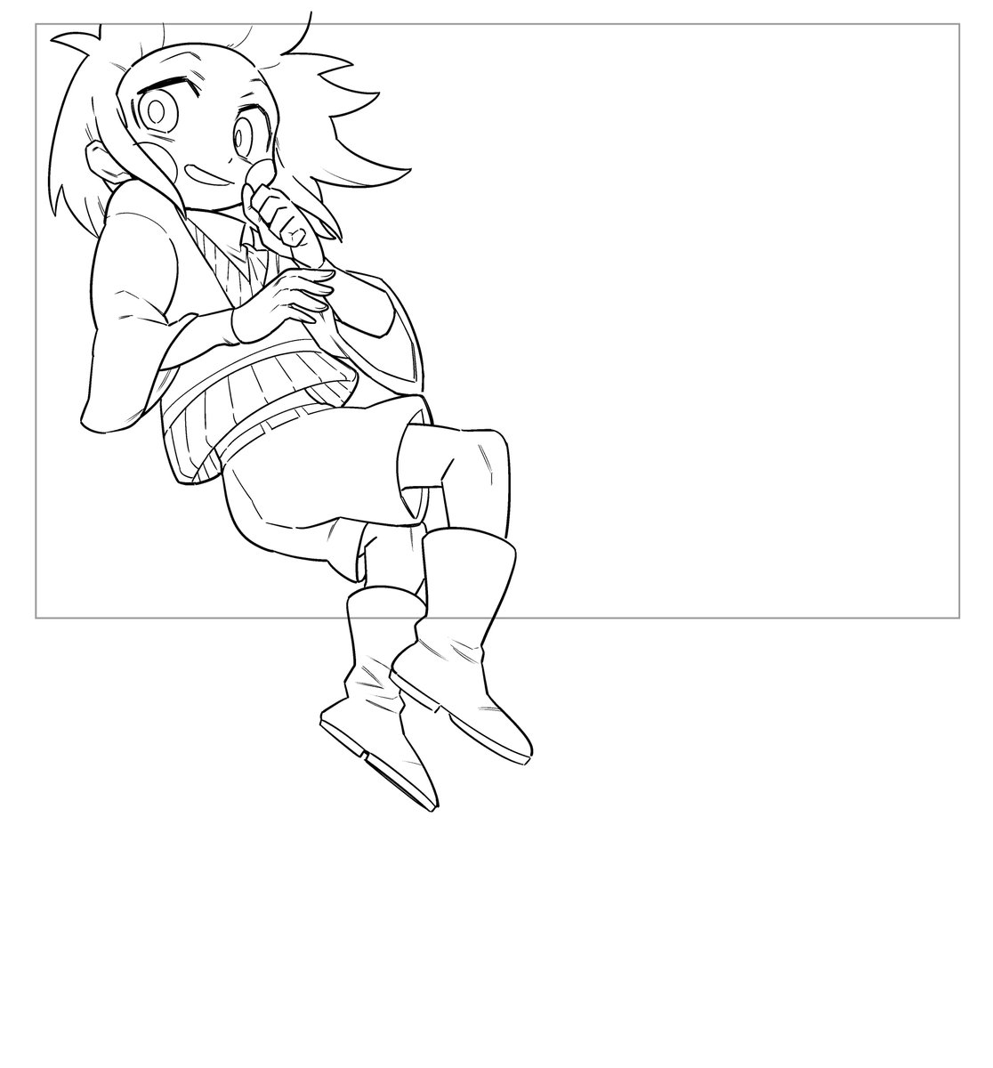 せっかく綺麗にペン入れできたのにマスクで消えるキャラたそ 