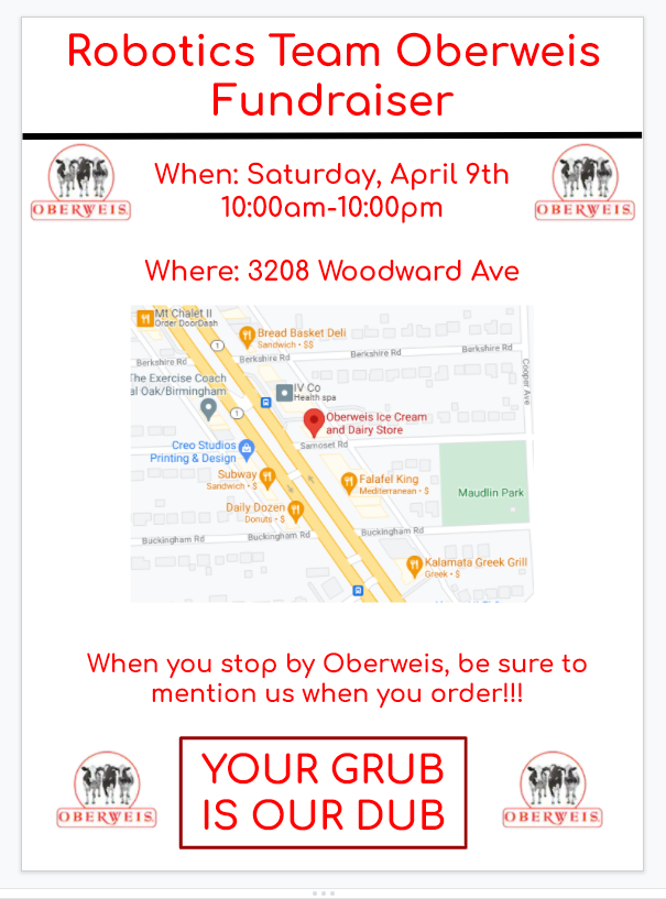 247_DaBears's tweet photo. Anyone up for ice cream? We're having a fundraiser at Oberweis on April 9th, so if you want some ice cream, remember to come get some and be sure to mention us when you place your order https://t.co/NrhZ4YaTdn