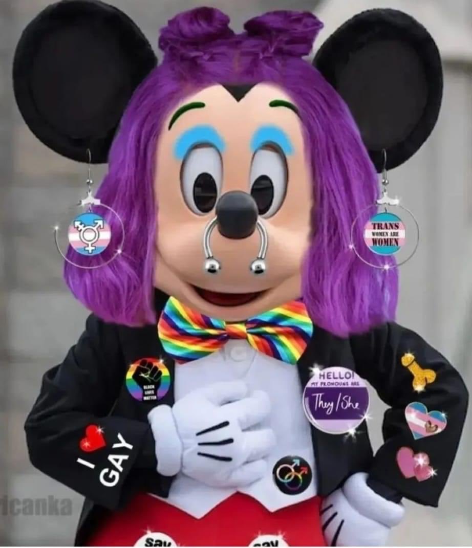 SammyJoCooks4U's tweet photo. Welcome to the new @Disney … woke-ass #MickeyMouse … 

#Trump was right, everything woke turns to mouse-shit.

#BoycottDisney 🐭💩 https://t.co/S8IVlOWKrd
