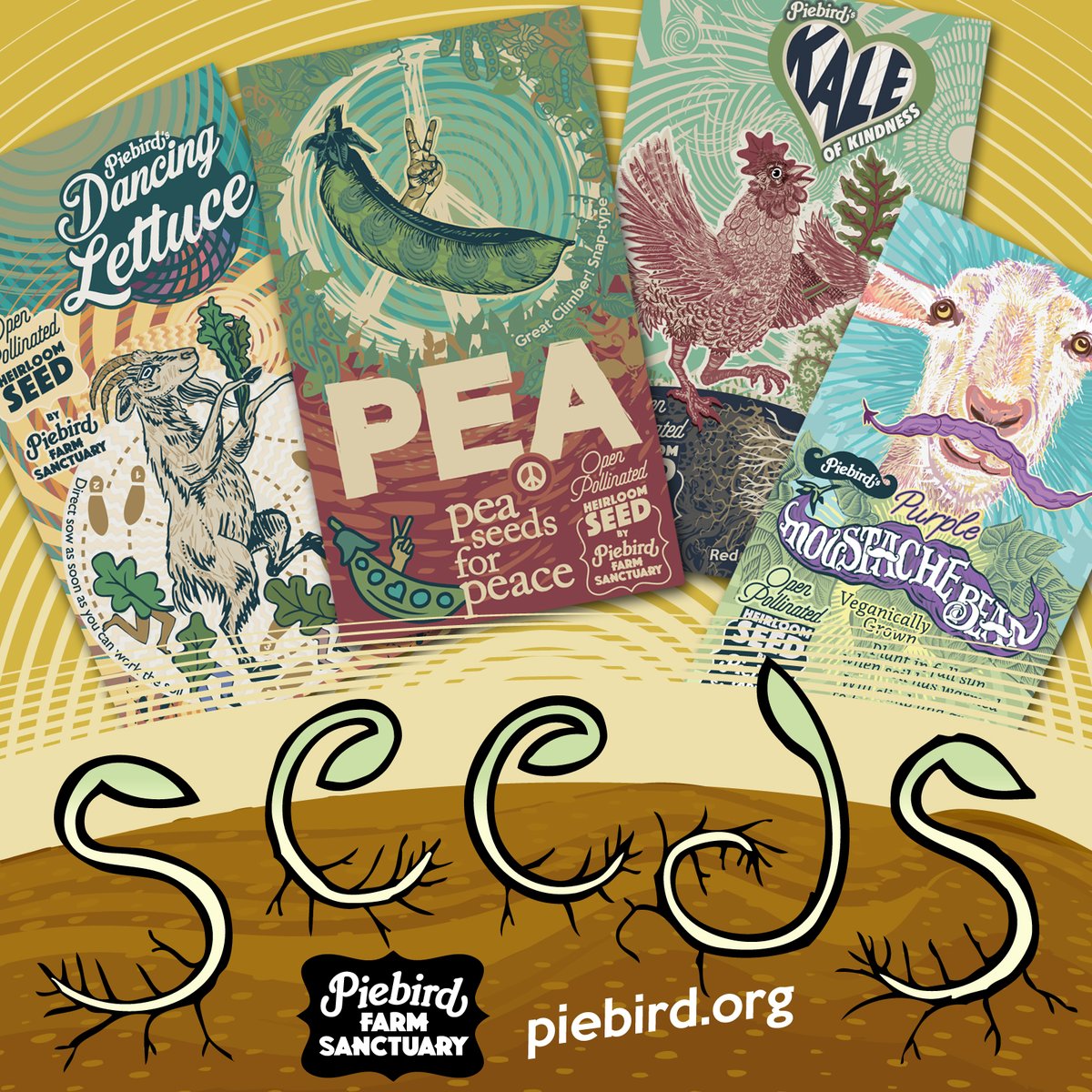 SEEDS from Piebird Farm Sanctuary: store.piebird.org/kind/heirloom-…