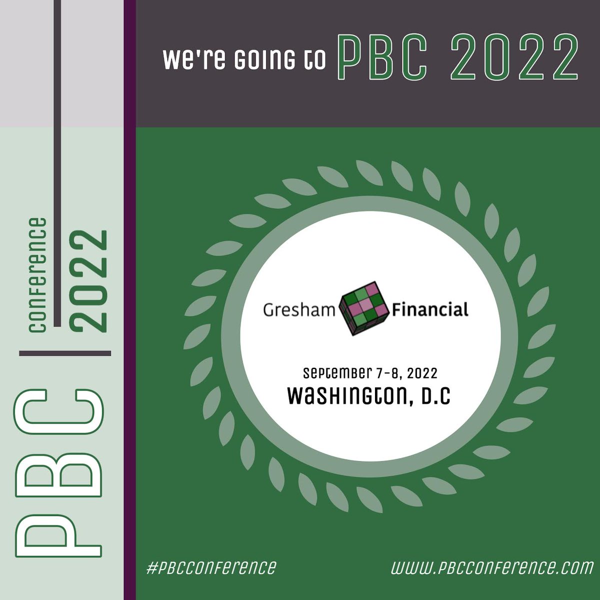 We will be in attendance for the PBC conference!!
The PBC Conference is the B2B conference for payments, banking, and compliance in the cannabis industry.

Join us this Sept 7-8 in DC. at PBC 2022!
<a href="/pbcconference_/">PBC Conference</a>

#GreshamFinancial #PBCCONFERENCE  #Cannabis #Networking