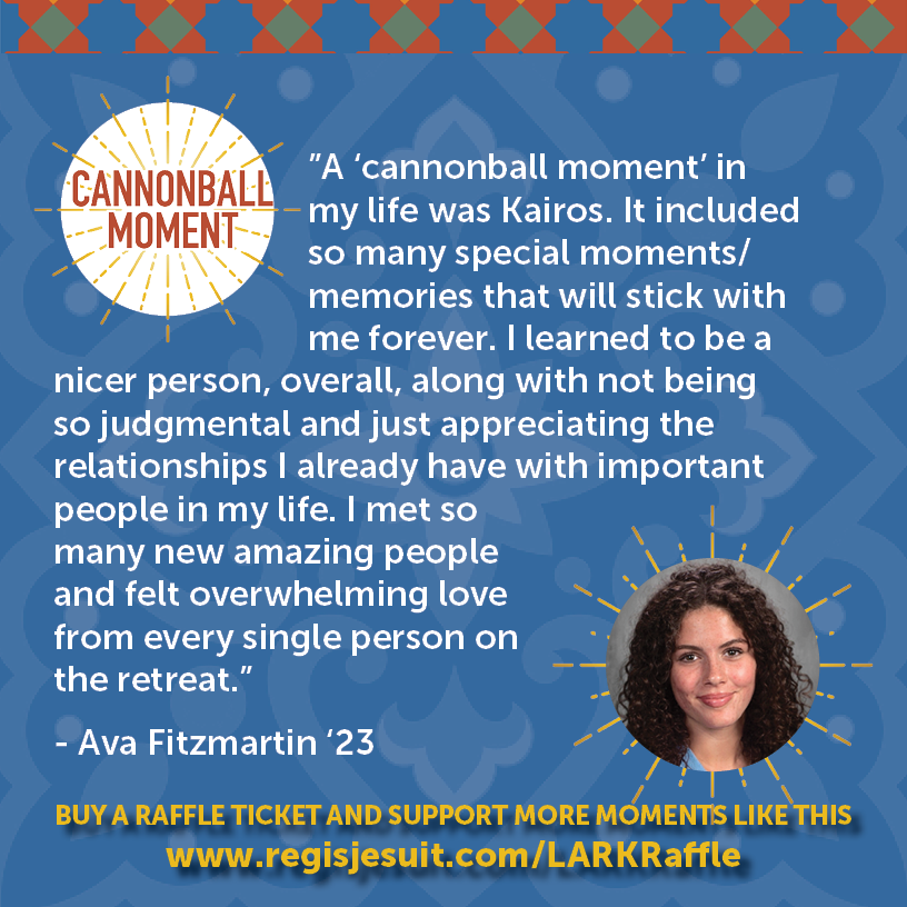 RegisJesuitHS's tweet image. The LARK Raffle is underway! Your $25 ticket comes with a chance to win 2022-23 tuition or $10,000 and supports making #CannonballMoments like Ava's possible for our students. Buy your tickets today: ow.ly/hPkN50ICs33 Drawing held April 23! #RJLARK #SupportRJ