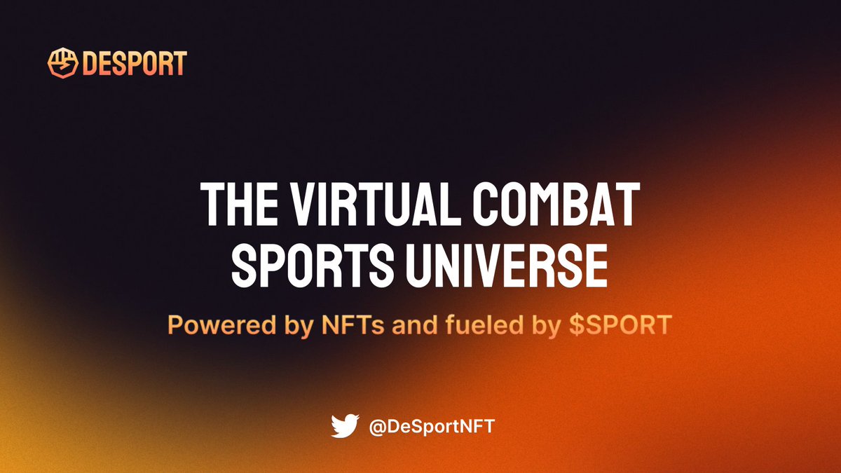 desportnft's tweet photo. #DeSport is the first decentralized, blockchain-based combat sports platform. 😎

👉Compete and trade NFT fighters 
🏟️Host events
💸Make real profit 

All powered by $SPORT ! Stay tuned for updates.
.
.
#BlockchainGaming #Cryptocurrency #blockchain #PlayToEarn #metaverse https://t.co/1fCm4Ibq65