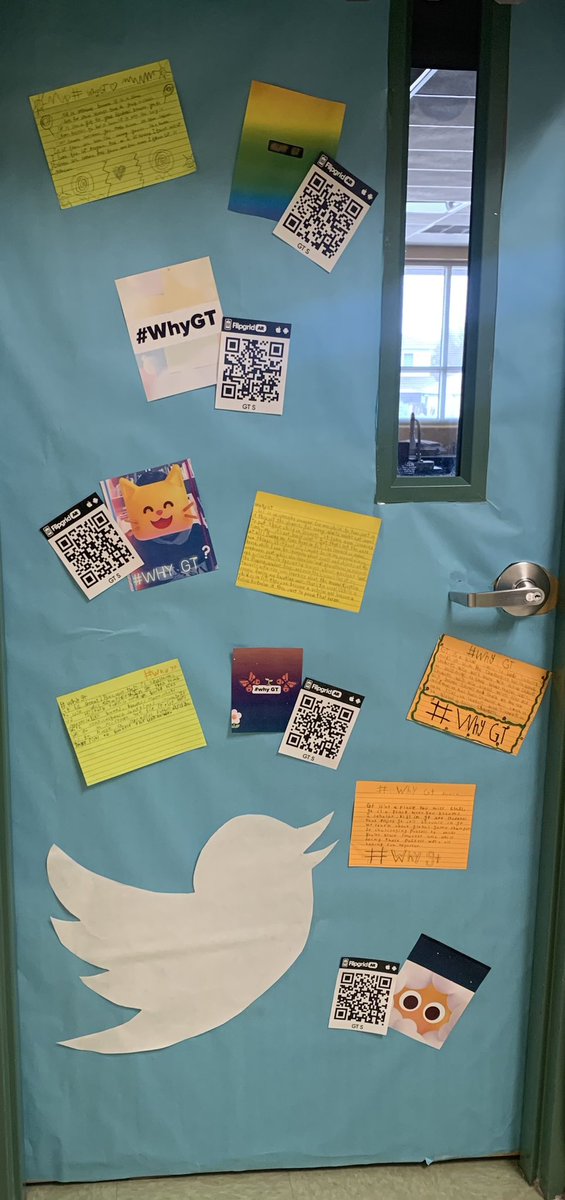Students @NISDmartin “tweeted” and transformed our door to bring awareness for #GTWeek. They shared #whyGT matters using post-its and @Flipgrid. My teacher heart is truly overjoyed to work with such an amazing group of students.  @NISDGTAA #TAGT