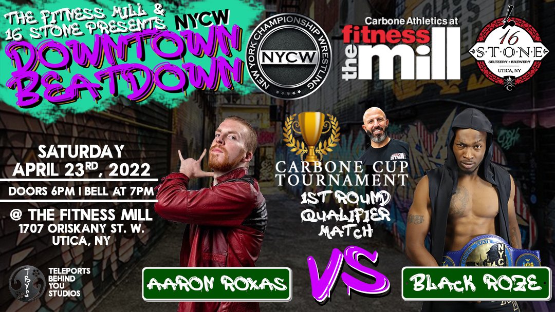 brownpapertickets.com/event/5391294

BlackkRoze is coming off a huge win inside a Steel Cage at Under Pressure, newcomer Aaron Roxas is looking to pull off the upset of the year with a win, could be possible be the new Dark Horse of NYCW or will it be, just another Massacre!