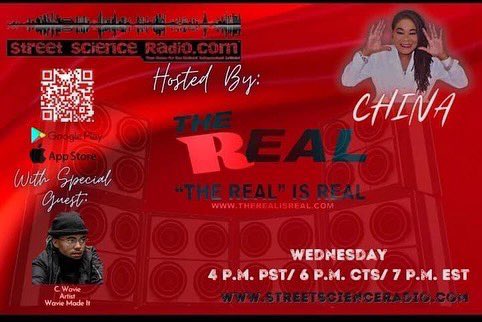 StreetScience01's tweet photo. 🚨🚨🚨🚨
It's "ARTS OF AN ARTIST," Wednesday on "THE REAL IS REAL"

@REALENTERTAINER talks with #cwavie who refuses to label his many #artistic talents.  

#tonight &amp; every #Wednesday, at 6pm CST / 7pm EST ONLY on https://t.co/VwCvzGd8dI! 

LISTEN FOR FREE!!!

#streetscienceradio https://t.co/ox6xLOyLpN