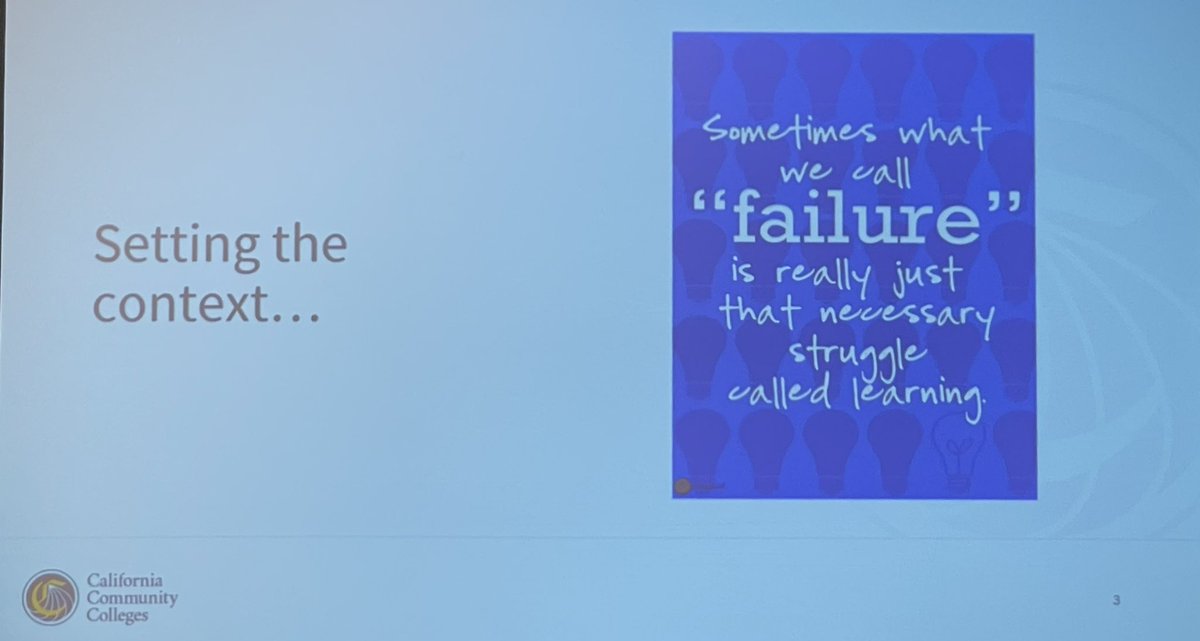 iamdrnagthall's tweet photo. Love this framing on failure from @mjalvaradoWFD at the #CCCAOESpring2022 conference. 

In our system, we need to learn, adapt, evolve and fail forward.

#SupportCCCeducation https://t.co/H1xbklVsuw