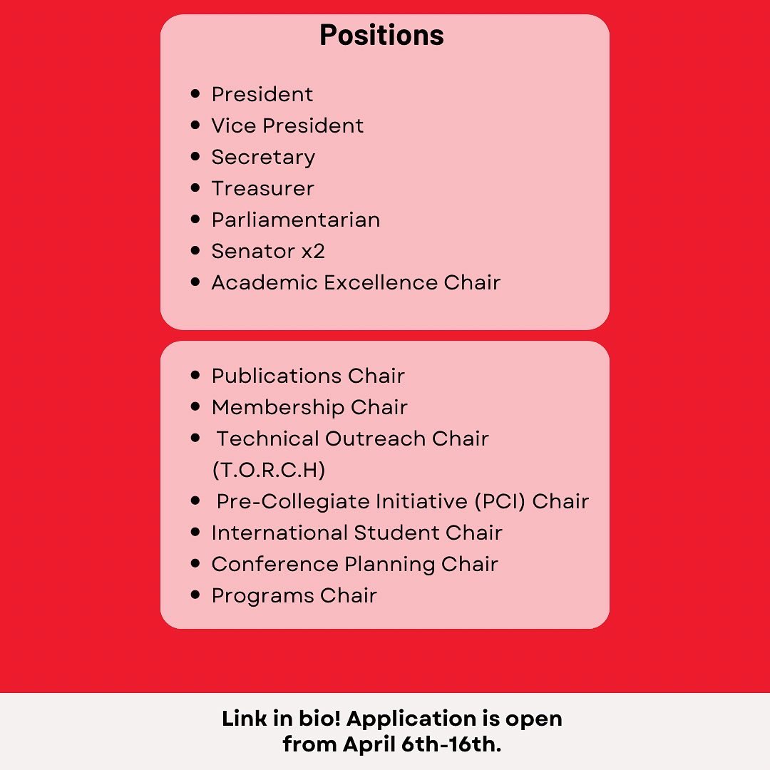 USF_NSBE's tweet photo. Hello NSBE FAM👋🏽‼️Positions are open for the USF NSBE 2022-2023 E-Board! Application link is in our bio, and closed on April 16th. We can’t wait to hear from you‼️ https://t.co/3iF5ArvAvI