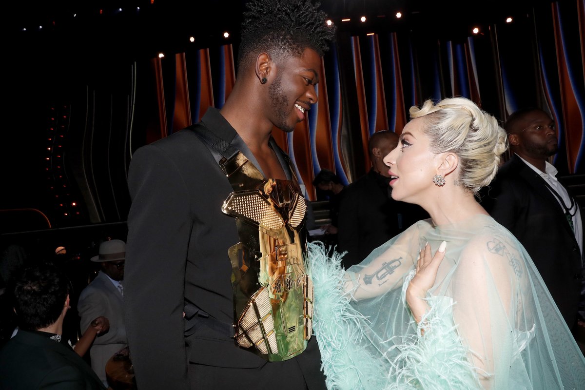 RecordingAcad's tweet photo. This one is going on our fridge. ❤️🎶 #GRAMMYs 

@LilNasX, @ladygaga https://t.co/lk7trlZJlh