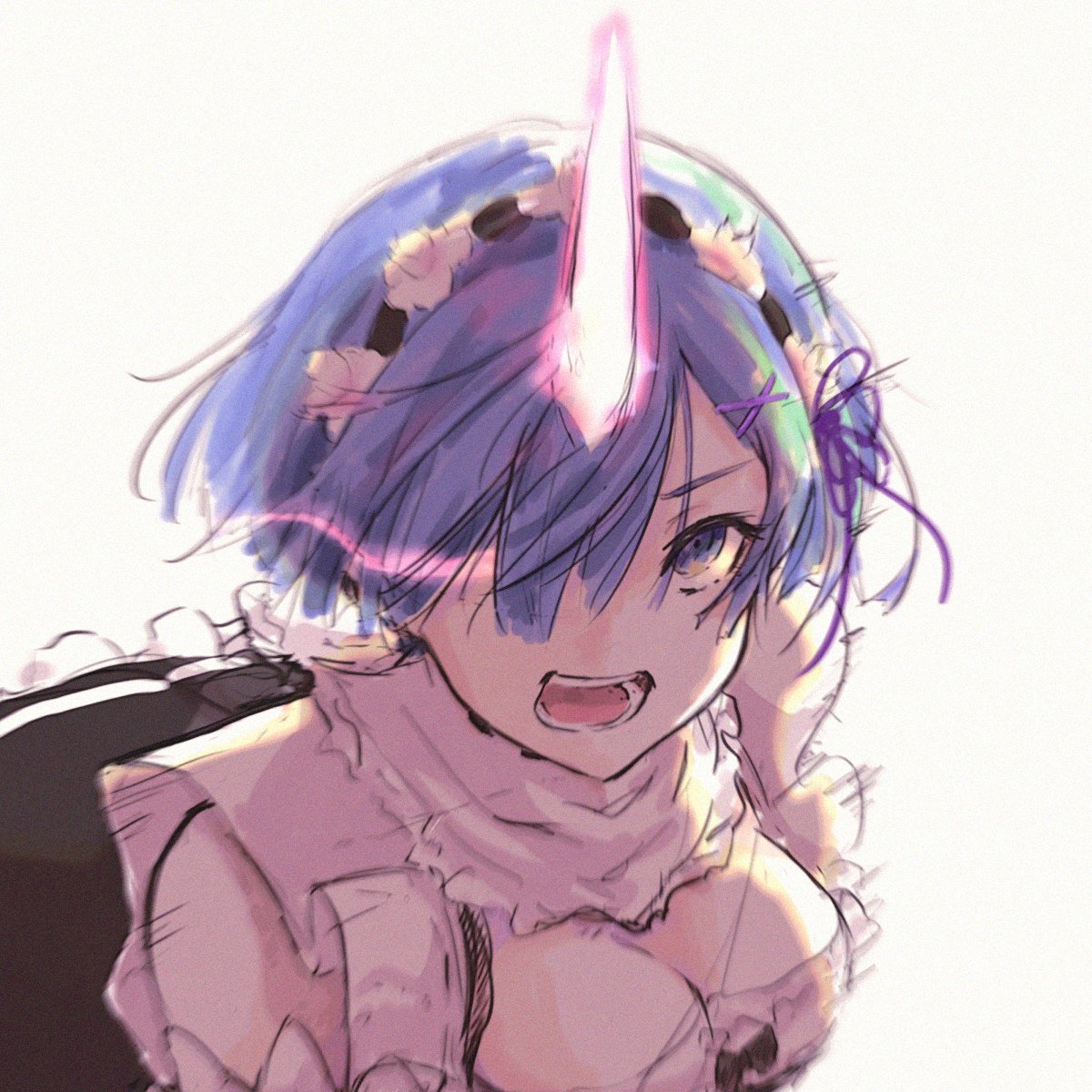 サイト No Twitter 逆光好きなんだけど 今までの描き方だとなんか違うなって思ってて 今回やったのが逆光の境目を淡く発光させるようにしてみたんだけど 写真で撮った時と同じ感じになったから気に入ってる ただそれを確認したかっただけのらくがきレム置いとき