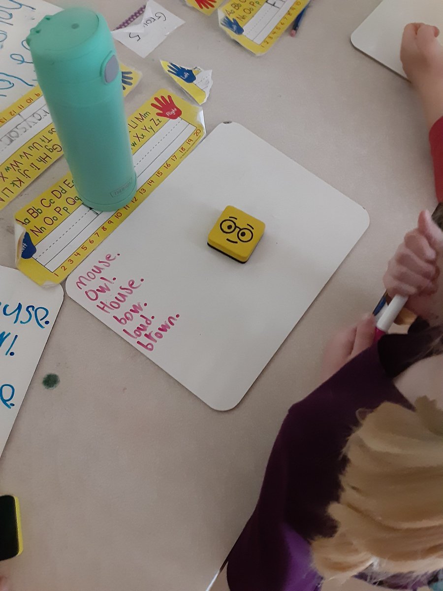 mrsbowesteaches's tweet photo. Today we learned about the "ow" and "ou" vowel teams. We played Guess and Groove. Students had to guess 1 word to write using the correct ow/ou. If they guessed the word correctly they completed the action. #vowels #structuredliteracy #handsonlearning #getupgetmoving #wecanspell https://t.co/yif7sfnxUz