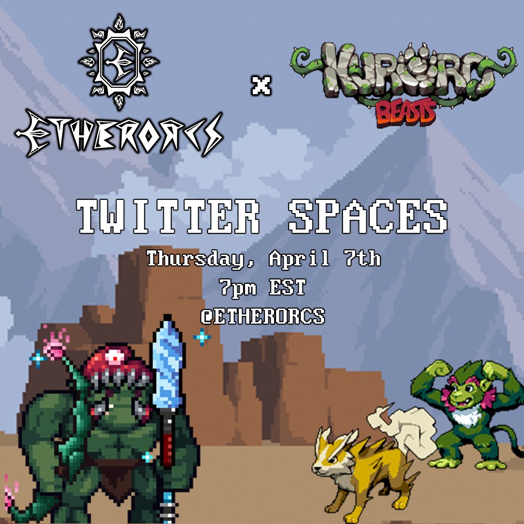 Tomorrow at 7PM EST, the <a href="/EtherOrcs/">EtherOrcs ⚔️</a> team sits down with <a href="/kurorobeasts/"></a> to chat their upcoming launch! 

Don't miss out!

Like/Retweet to spread the word! ⚡️

x.com/i/spaces/1vAxR…
