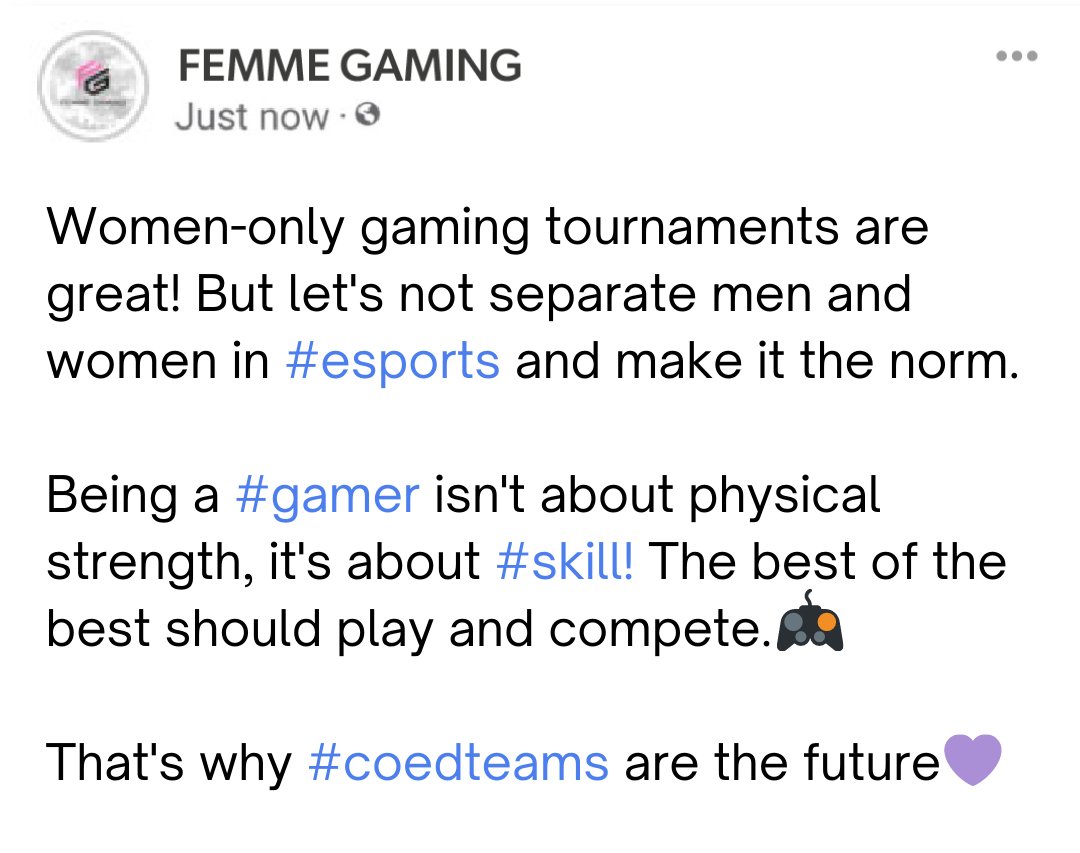 FemmeGamingGG's tweet photo. The highest prize pool for a gaming tournament was $40 million, but not one woman competed! Empowering women is one thing, but we also need to hold men accountable as our allies in putting the #FemmeEffect into action!
What do you think?
#womeningaming #femmegaming #femmearmy https://t.co/wwwHlv6mT0