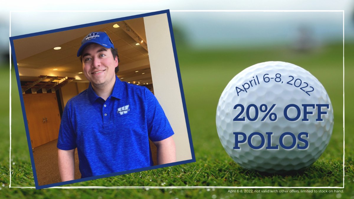 Looking for a few new polos? Save 20% on Washburn polos, April 6-8, 2022.  
#washburnuniversity #gobods