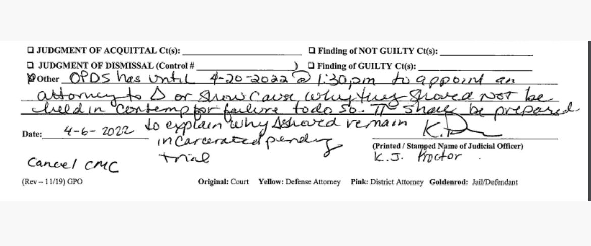 noellecrombie's tweet photo. More fallout from public defense crisis in Oregon: Washington Co Judge Kathleen Proctor today gave OPDS until 4/20 to appt counsel to 2 defendants, one accused of sodomy &amp; the other of robbery, ‘or show cause why they should not be held in contempt for failure to do so.’ https://t.co/tyyeBPJMXX