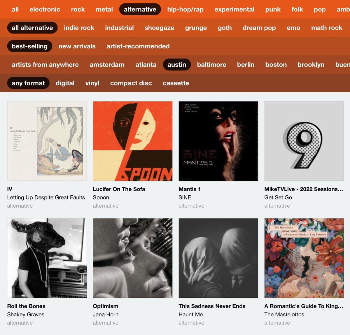 Even if it's just for one day...I'M SO PROUD! Mantis 1 by SINE is on the front page of Bandcamp Best Selling Alternative in Austin, TX! Thanks to all that are making it happen! @eHeartsATX @AustinChronicle @txmusicoffice #austinmusic #texasmusic 🌠 bandcamp.com/?g=alternative…