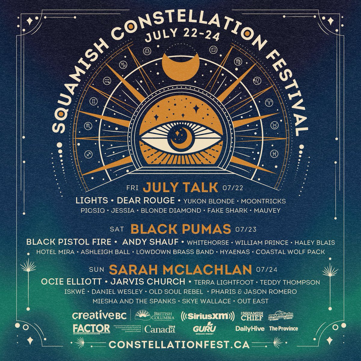 Looking forward to getting back to live shows and excited about performing at the @SqConstellation on July 24th. Presale tickets are available now until 10pm tomorrow with presale code STARSARAH. More information is available at contellationfest.ca XoS