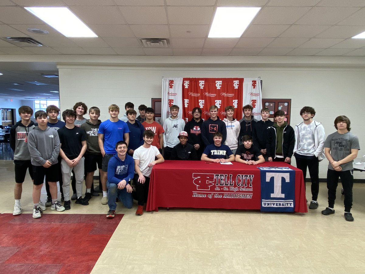TC_Baseball_'s tweet photo. Congrats to one our own! @GageMeunier has officially signed to play football at Trine University. The definition of a LEADER! https://t.co/jyHJ8gb4Vz