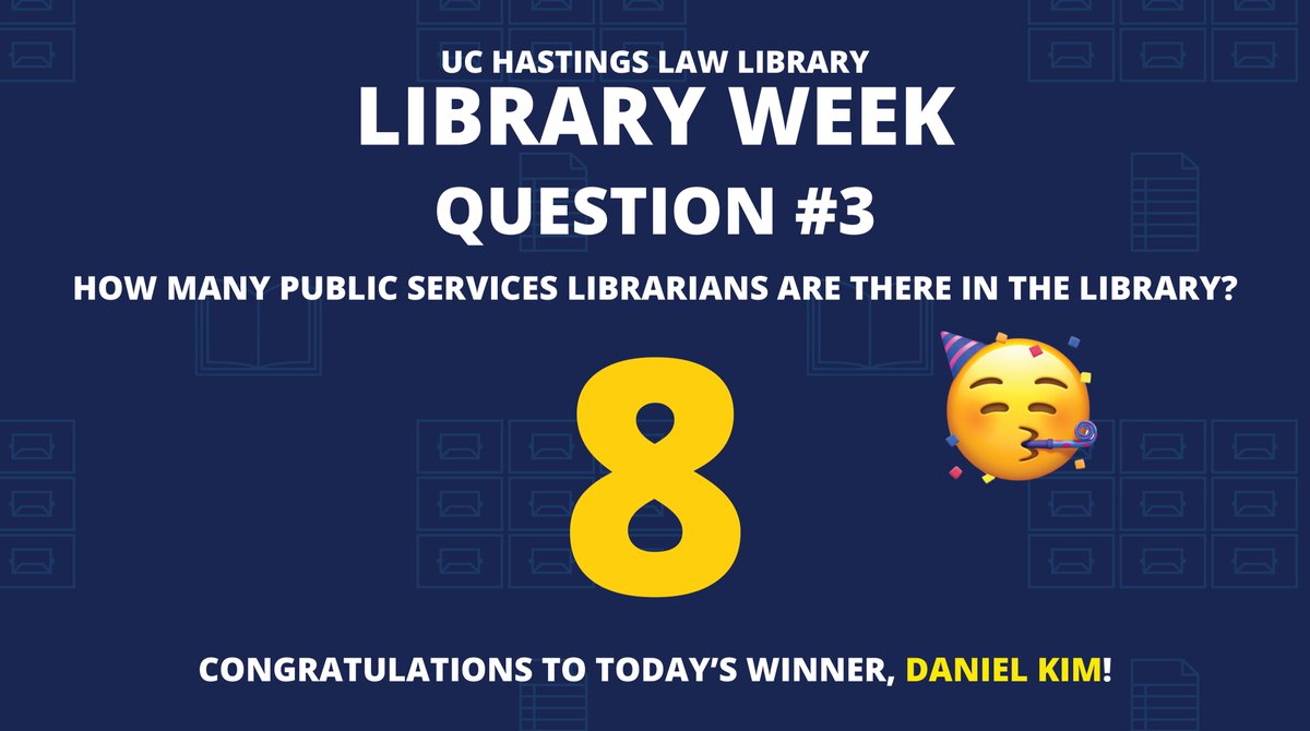 uclawsflibrary's tweet photo. Congratulations to Daniel Kim who won our Book Inc. gift card.

Come back tomorrow to play again! We are excited to celebrate Library Week with you! https://t.co/nF7PE9znv8