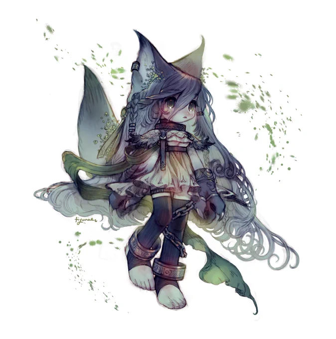 wolf girl character design commission🌿 