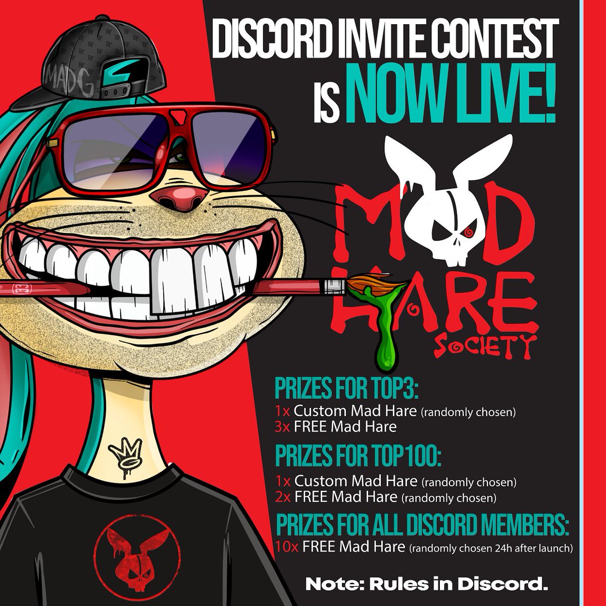 MadHareSociety's tweet photo. 🏆 Want to win a FREE Mad Hare? 🏆

Come join https://t.co/0UZWwzvqLK 

#CroFam #Cro #NFTCommunity #NFTGiveaway #FFTB https://t.co/3Jo54qNmp1