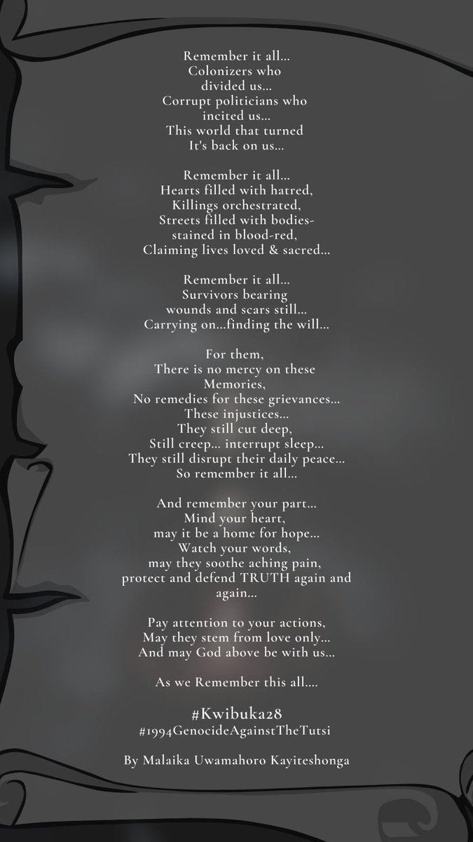 MalaikaWamahoro's tweet photo. #Kwibuka28 ❤️🕯 https://t.co/5uel81fRY5