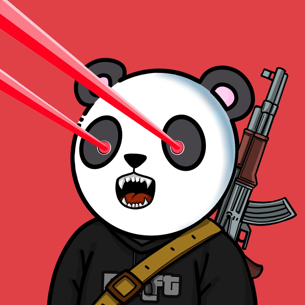 PandaGangNFT's tweet photo. Meet Gang Member #182
Tier: Boss
Background: Red 
Skin: Original
Mask: Red Laser
Clothes: Black Hoodie
Body Accessory: AK47

Mint yours at https://t.co/KUamKhiVoM
Buy 3 get 1 free still eligible

#PGNFT #NFTs #NFTproject #NFTdrops #Nftmint #NFTMinting #nftcollector #NFTCommunity https://t.co/NS3f7QznRC