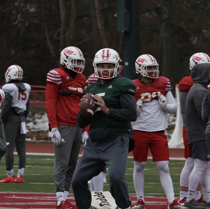 MustangsFBall's tweet photo. 🐎Alumni Watch: Mike Burke @michael_burke35 spring practice at Sacred Heart University @SHU__Football - Let’s Go - 🔥☠️🏈 @MustangsMTHS @MTHSAthBoosters @MorrSussSports @MTHSStampede @dailyrecordspts @MikeGurnis https://t.co/Sfjwn6Gs4g