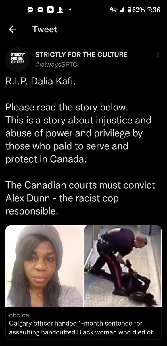 SilentDPro1992's tweet photo. #RoyalFam #BlackFam...pay attention because
just like @ConservativeKa9 said...I'm getting wind of this myself of #Canada being outta pocket again.  #DaliaKafi was killed by swine #AlexDunn in custody &amp; only given 1 MONTH SENTENCE...full story here!!! https://t.co/Ts99lnf72C https://t.co/EWncg8LK6I