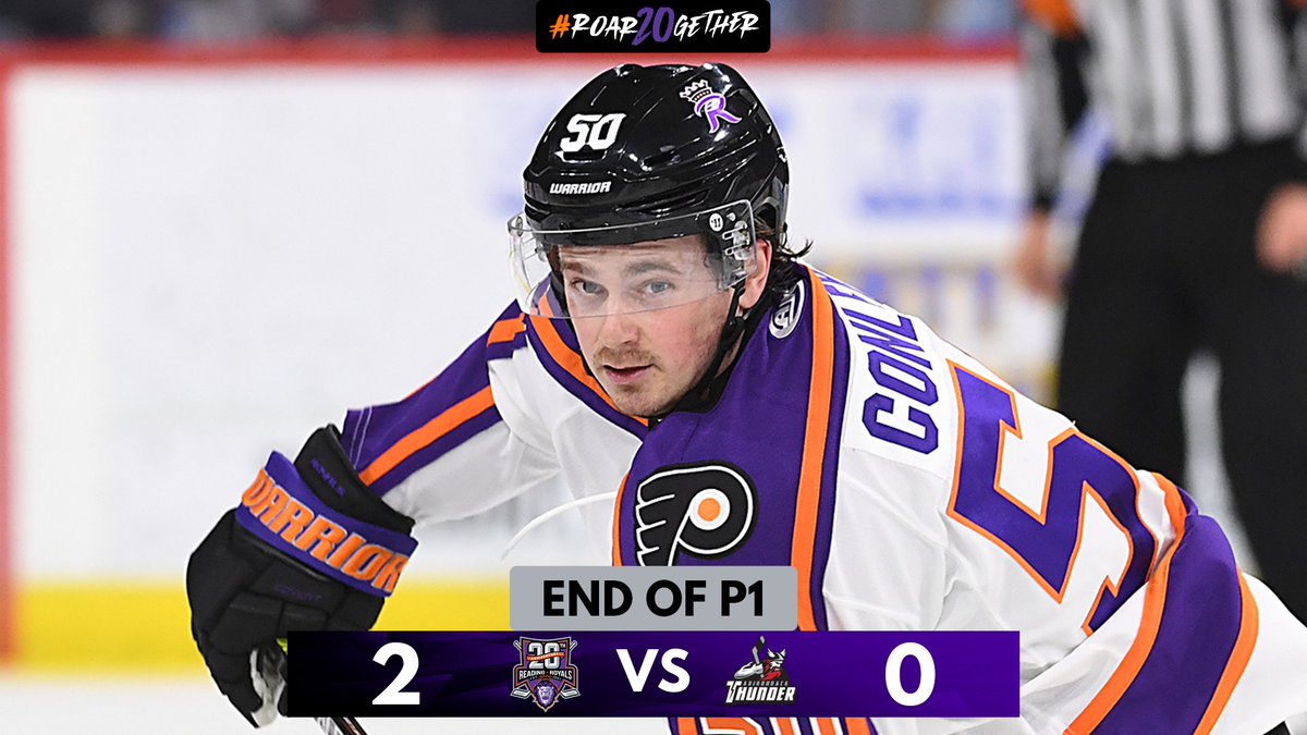 Royals lead by a pair after the first period at Santander Arena! Kevin Conley scores in his professional debut and Patrick Bajkov scores his 23rd goal of the season!